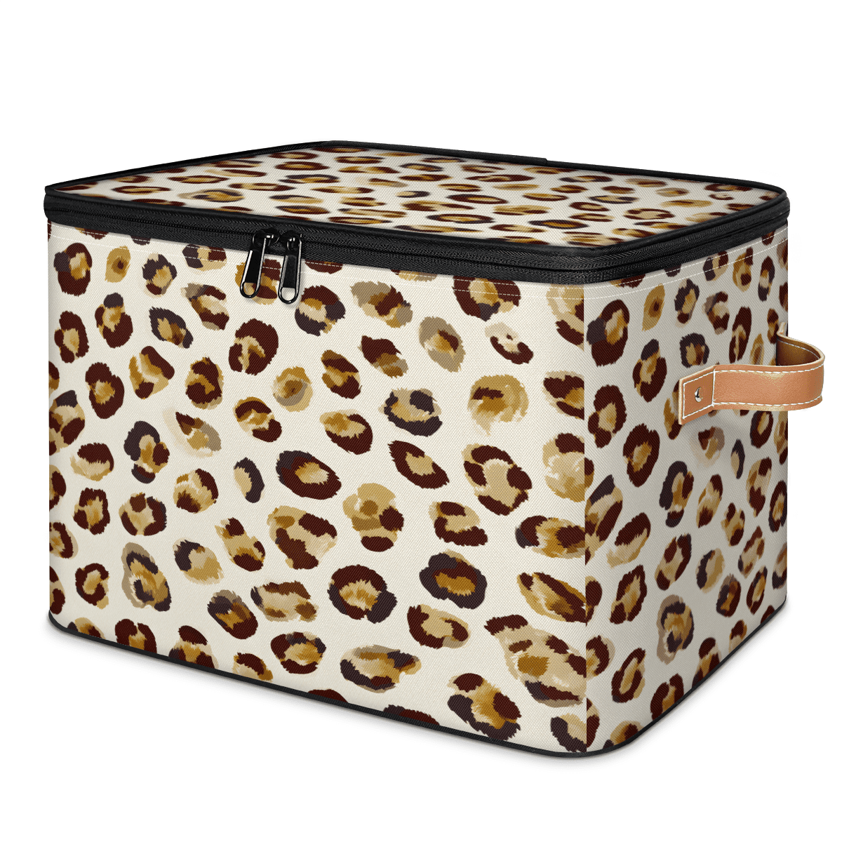CURLYOOT Leopard Print Storage Bins with Lid, Decorative Fabric Closet ...
