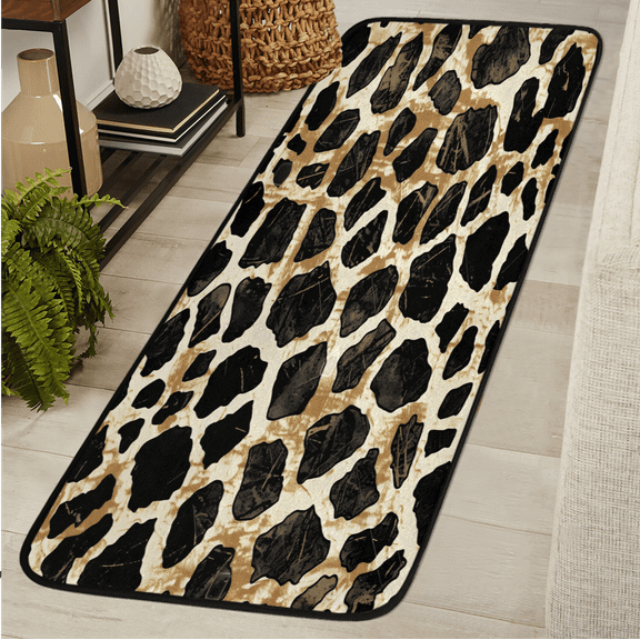 CURLYOOT Leopard Runner Rug 2'x6' Washable Kitchen Runner Rug Indoor Non Slip Laundry Rugs Cheetah Print Floor Carpet for Hallway Kitchen Entryway Bedroom Living Room