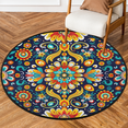 thumbnail image 1 of CURLYOOT Mexican 5.2ft Round Rug for Living Room, Large Washable Area Rug, Non Slip Floor Mat Colorful Flowers Indoor Rugs for Bedroom, Dining Room, Offices, Entryway, 1 of 7