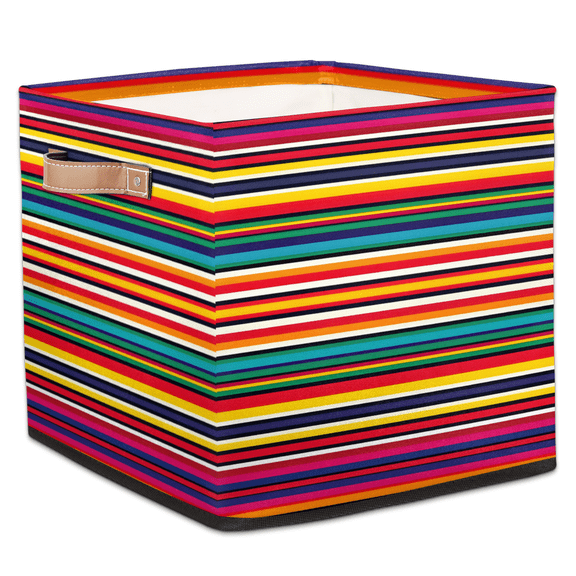 CURLYOOT Mexican Cube Storage Bin, 13 x 13 x 13 Storage Cube Bins for Organizing, Abstract Aztec Gradient Lines Fabric Foldable Closet Baskets with Handles for Closet, Shelves, Clothes