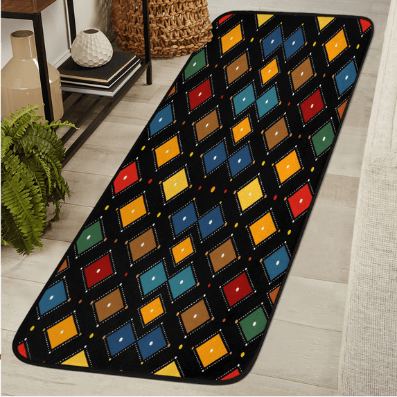 CURLYOOT Modern Geometric Runner Rug 2'x6' Washable Kitchen Runner Rug Indoor Non Slip Laundry Rugs Boho Floor Carpet for Hallway Kitchen Entryway Bedroom Living Room