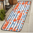thumbnail image 1 of CURLYOOT Nautical Crabs Runner Rug 2'x6' Washable Kitchen Runner Rug Indoor Non Slip Laundry Rugs Striped Floor Carpet for Hallway Kitchen Entryway Bedroom Living Room, 1 of 9