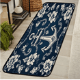 thumbnail image 1 of CURLYOOT Nautical Flower Anchor Runner Rug 2'x6' Washable Kitchen Runner Rug Indoor Non Slip Laundry Rugs Floor Carpet for Hallway Kitchen Entryway Bedroom Living Room, 1 of 9
