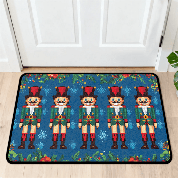 CURLYOOT Nutcrackers Cool Indoor Doormat, Non-Slip Absorbent Door Mat 24" x 16", Entrance Floor Mat Washable Entry Doormats for Entryway Front Back Door