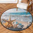 thumbnail image 1 of CURLYOOT Ocean Beach 5.2ft Round Rug for Living Room, Large Washable Area Rug, Non Slip Floor Mat Starfish Indoor Rugs for Bedroom, Dining Room, Offices, Entryway, 1 of 5