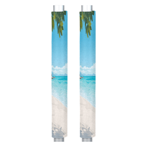 CURLYOOT Ocean Beach Refrigerator Door Handle Covers Set of 2 Seaside Washable Fridge Handle Covers Cloth Protector