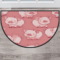 thumbnail image 1 of CURLYOOT Pink Pig Half Round Door Mat 40'' x 63'', Indoor Outdoor Entrance Rug, Semi Circular Area Rug, Non Slip Washable Absorbent Doormat, Laundry Room Rug, 1 of 7