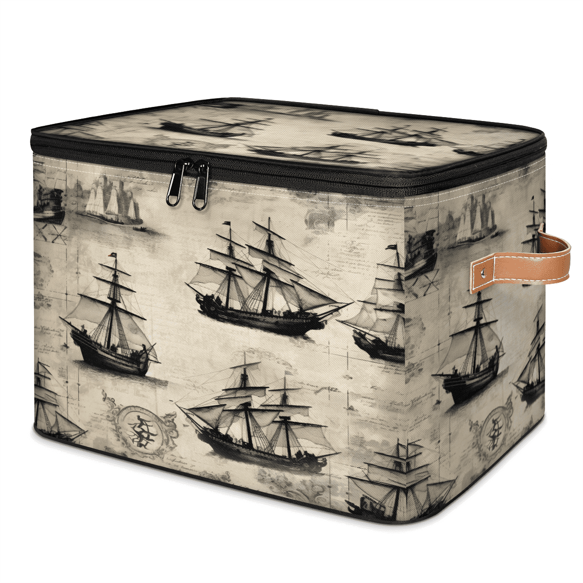 小物入れ ONE PIECE PIRATE SHIP BASKET CURLYOOT Pirate Ship Storage Bin with Zipper Lid, Fabric