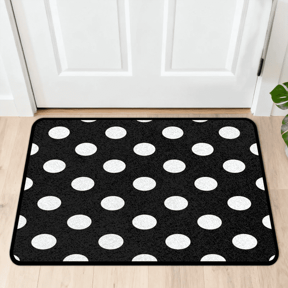CURLYOOT Polka Dot Front Door Mat, Washable Non-Slip Door Mat, Indoor Outdoor Floor Mats Absorbent Welcome Doormat for Entrance 20" x 30"