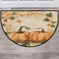 thumbnail image 1 of CURLYOOT Pumpkin with Maple Leaves Half Round Door Mat 40'' x 63'', Indoor Outdoor Entrance Rug, Semi Circular Area Rug, Non Slip Washable Absorbent Doormat, Laundry Room Rug, 1 of 7