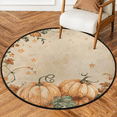 thumbnail image 1 of CURLYOOT Pumpkins Fall Maple Retro 5.2ft Round Rug for Living Room, Large Washable Area Rug, Non Slip Floor Mat Indoor Rugs for Bedroom, Dining Room, Offices, Entryway, 1 of 5