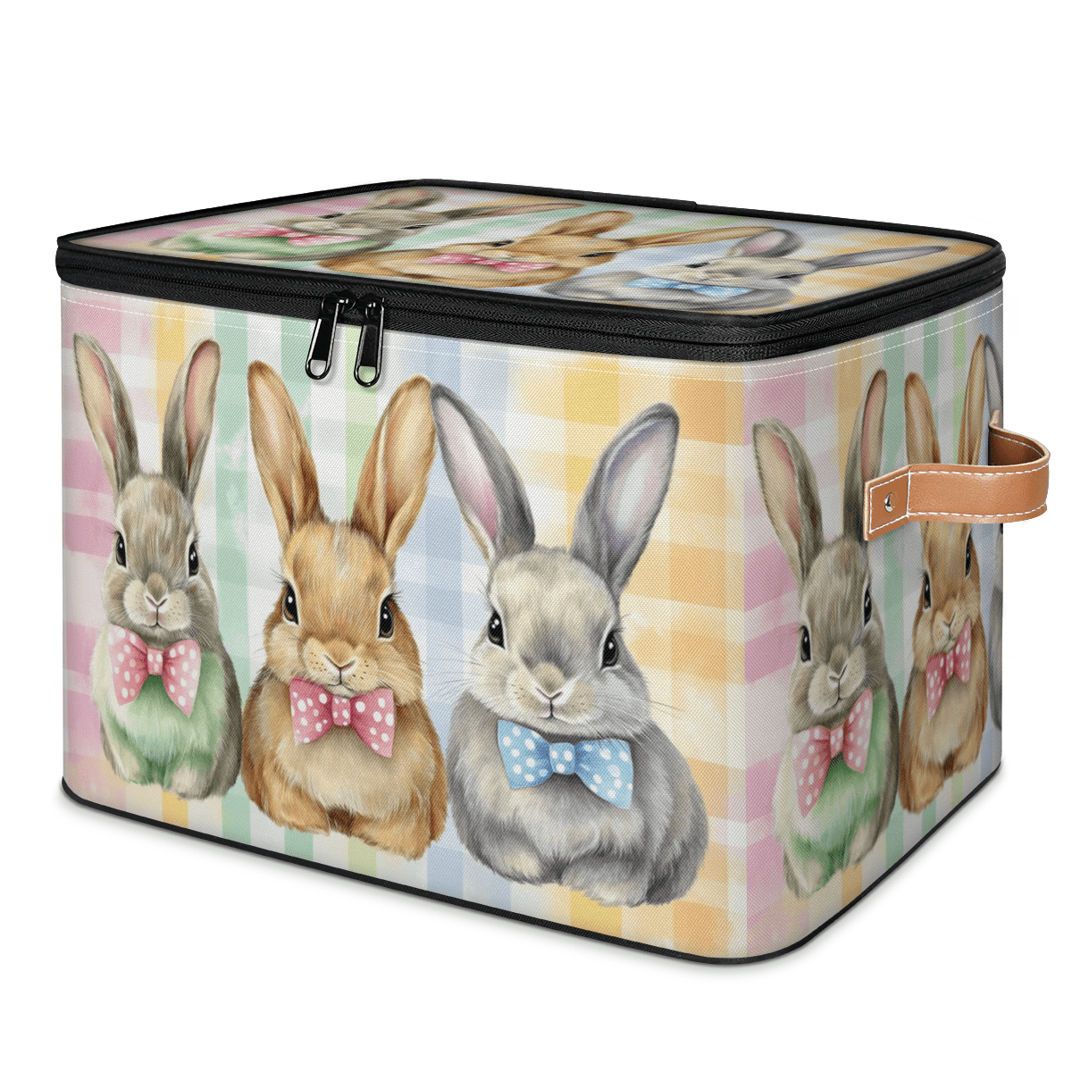 CURLYOOT Rabbits Cutes Animal Storage Bins with Lid, Decorative Fabric ...