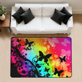 thumbnail image 1 of CURLYOOT Rainbow Butterfly Rug for Living Room Bedroom, 4x6 Ft Washable Area Rug, Non Slip Rugs for Entryway, Large Carpet for Indoor Dining Room, 1 of 7