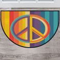 thumbnail image 1 of CURLYOOT Rainbow Peace Sign Half Round Door Mat, Indoor Outdoor Entrance Rug, Semi Circular Area Rug, Non Slip Washable Absorbent Doormat, Laundry Room Rug 24'' x 36'', 1 of 7
