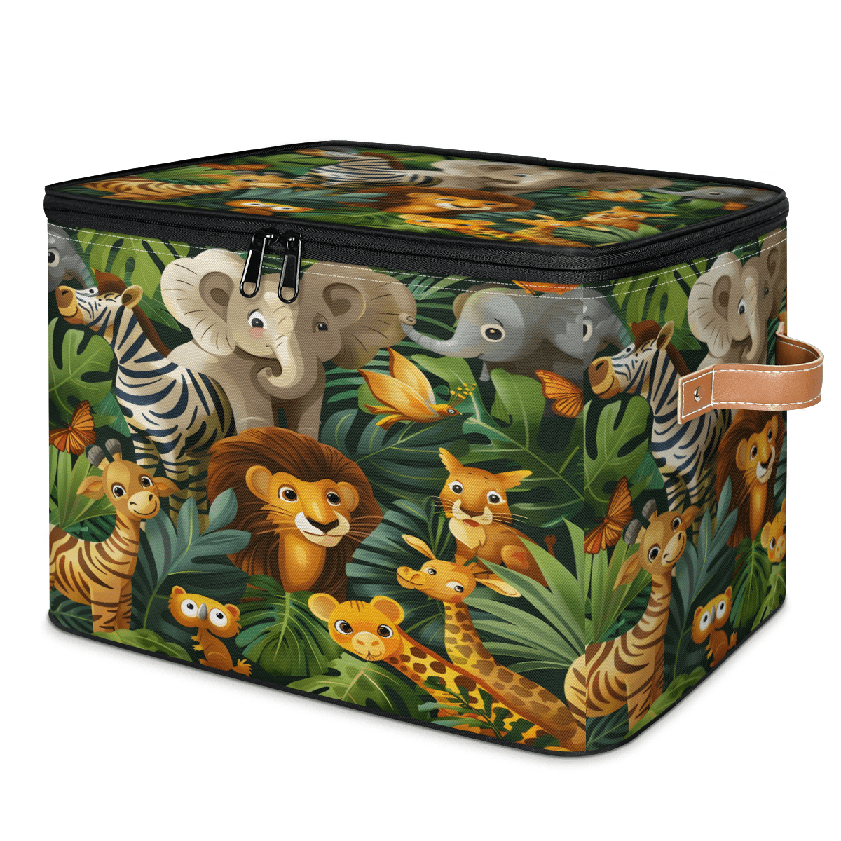 Box File Giraffe CURLYOOT Rainforest Animals Jungle Elephant Giraffe Storage Bins with ...