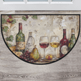 thumbnail image 1 of CURLYOOT Red Wine Retro Half Round Door Mat 40'' x 63'', Indoor Outdoor Entrance Rug, Semi Circular Area Rug, Non Slip Washable Absorbent Doormat, Laundry Room Rug, 1 of 7