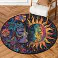 thumbnail image 1 of CURLYOOT Round Rug 3ft Abstract Sun And Moon Boho Area Rug, Washable Circle Mat Non Slip Floor Carpet Mat, Soft Indoor Rugs for Entryway Living Room Dining Room Bedroom, 1 of 7