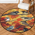 thumbnail image 1 of CURLYOOT Round Rug 3ft Autumn Fall Maple Leaf Birds Area Rug, Washable Circle Mat Non Slip Floor Carpet Mat, Soft Indoor Rugs for Entryway Living Room Dining Room Bedroom, 1 of 7