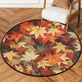 thumbnail image 1 of CURLYOOT Round Rug 3ft Maple Leaves Area Rug, Washable Circle Mat Non Slip Floor Carpet Mat, Farmhouse Soft Indoor Rugs for Entryway Living Room Dining Room Bedroom, 1 of 7