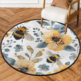thumbnail image 1 of CURLYOOT Round Rug 3ft Bee Floral Flowers Area Rug, Washable Circle Mat Non Slip Floor Carpet Mat, Soft Indoor Rugs for Entryway Living Room Dining Room Bedroom, 1 of 7