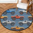 thumbnail image 1 of CURLYOOT Round Rug 3ft Cartoon Truck Area Rug, Washable Circle Mat Non Slip Floor Carpet Mat, Soft Indoor Rugs for Entryway Living Room Dining Room Bedroom, 1 of 7