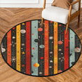 thumbnail image 1 of CURLYOOT Round Rug 3ft Christmas Ball Area Rug, Washable Circle Mat Non Slip Floor Carpet Mat, Boho Striped Soft Indoor Rugs for Entryway Living Room Dining Room Bedroom, 1 of 7