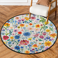 thumbnail image 1 of CURLYOOT Round Rug 3ft Colorful Flower Wildflower Watercolor Area Rug, Washable Circle Mat Non Slip Floor Carpet Mat, Soft Indoor Rugs for Entryway Living Room Dining Room Bedroom, 1 of 7