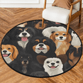 thumbnail image 1 of CURLYOOT Round Rug 3ft Cute Dogs Area Rug, Washable Circle Mat Non Slip Floor Carpet Mat, Soft Indoor Rugs for Entryway Living Room Dining Room Bedroom, 1 of 7