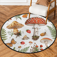 thumbnail image 1 of CURLYOOT Round Rug 3ft Cute Mushrooms Plant Area Rug, Washable Circle Mat Non Slip Floor Carpet Mat, Soft Indoor Rugs for Entryway Living Room Dining Room Bedroom, 1 of 4