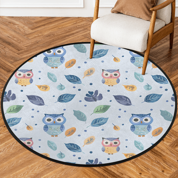 CURLYOOT Round Rug 3ft Sugar Skull Area Rug, Washable Circle Mat Non ...