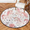 thumbnail image 1 of CURLYOOT Round Rug 3ft Cute Unicorn Area Rug, Washable Circle Mat Non Slip Floor Carpet Mat, Soft Indoor Rugs for Entryway Living Room Dining Room Bedroom, 1 of 7