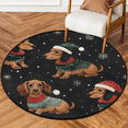 thumbnail image 1 of CURLYOOT Round Rug 3ft Dachshund Dog Area Rug, Washable Circle Mat Non Slip Floor Carpet Mat, Merry Christmas Soft Indoor Rugs for Entryway Living Room Dining Room Bedroom, 1 of 7