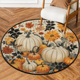 thumbnail image 1 of CURLYOOT Round Rug 3ft Fall Area Rug, Washable Circle Mat Non Slip Floor Carpet Mat, Pumpkin Sunflower Soft Indoor Rugs for Entryway Living Room Dining Room Bedroom, 1 of 7