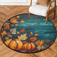 thumbnail image 1 of CURLYOOT Round Rug 3ft Fall Farmhouse Area Rug, Washable Circle Mat Non Slip Floor Carpet Mat, Pumpkins Soft Indoor Rugs for Entryway Living Room Dining Room Bedroom, 1 of 7