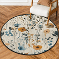 thumbnail image 1 of CURLYOOT Round Rug 3ft Flower Area Rug, Washable Circle Mat Non Slip Floor Carpet Mat, Poppy Floral Soft Indoor Rugs for Entryway Living Room Dining Room Bedroom, 1 of 7