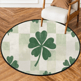 thumbnail image 1 of CURLYOOT Round Rug 3ft Green Leaves St. Patrick's Day Area Rug, Washable Circle Mat Non Slip Floor Carpet Mat, Soft Indoor Rugs for Entryway Living Room Dining Room Bedroom, 1 of 7
