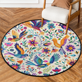thumbnail image 1 of CURLYOOT Round Rug 3ft Mexican Area Rug, Washable Circle Mat Non Slip Floor Carpet Mat, Mexico Floral Bird Soft Indoor Rugs for Entryway Living Room Dining Room Bedroom, 1 of 7