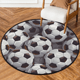 thumbnail image 1 of CURLYOOT Round Rug 3ft Soccer Ball Football Area Rug, Washable Circle Mat Non Slip Floor Carpet Mat, Soft Indoor Rugs for Entryway Living Room Dining Room Bedroom, 1 of 7