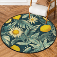 thumbnail image 1 of CURLYOOT Round Rug 3ft Summer Lemon Area Rug, Washable Circle Mat Non Slip Floor Carpet Mat, Tropical Leaves Soft Indoor Rugs for Entryway Living Room Dining Room Bedroom, 1 of 7