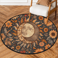 thumbnail image 1 of CURLYOOT Round Rug 3ft Sun And Moon Boho Retro Area Rug, Washable Circle Mat Non Slip Floor Carpet Mat, Soft Indoor Rugs for Entryway Living Room Dining Room Bedroom, 1 of 7