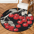 thumbnail image 1 of CURLYOOT Round Rug 3ft Vintage Cherry Area Rug, Washable Circle Mat Non Slip Floor Carpet Mat, Soft Indoor Rugs for Entryway Living Room Dining Room Bedroom, 1 of 7