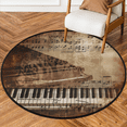 thumbnail image 1 of CURLYOOT Round Rug 3ft Vintage Piano Key Music Theme Area Rug, Washable Circle Mat Non Slip Floor Carpet Mat, Soft Indoor Rugs for Entryway Living Room Dining Room Bedroom, 1 of 7