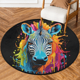 thumbnail image 1 of CURLYOOT Round Rug 3ft Zebra Area Rug, Washable Circle Mat Non Slip Floor Carpet Mat, Soft Indoor Rugs for Entryway Living Room Dining Room Bedroom, 1 of 7