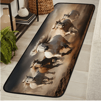 CURLYOOT Running Horse Runner Rug 2'x6' Washable Kitchen Runner Rug Indoor Non Slip Laundry Rugs Floor Carpet for Hallway Kitchen Entryway Bedroom Living Room
