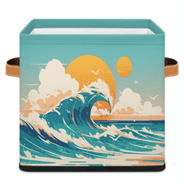 Ocean Handle CURLYOOT Railway Train with Various Animals Cube Storage Bin, 11 Inch ...