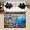 thumbnail image 1 of CURLYOOT Sea Turtle Animal under the Ocean Rug for Living Room Bedroom, 4x6 Ft Washable Area Rug, Non Slip Rugs for Entryway, Large Carpet for Indoor Dining Room, 1 of 7