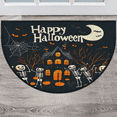 thumbnail image 1 of CURLYOOT Skeleton Pumpkin Half Round Door Mat, Indoor Outdoor Entrance Rug, Happy Halloween Semi Circular Area Rug, Non Slip Washable Absorbent Doormat, Laundry Room Rug 24'' x 36'', 1 of 7