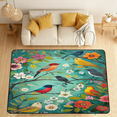 thumbnail image 1 of CURLYOOT Spring Birds in Tree Branches Area Rugs 5'x7' Washable Rug Large Living Room Rug Non Slip Indoor Floor Carpet for Dining Room Bedroom Home, 1 of 7