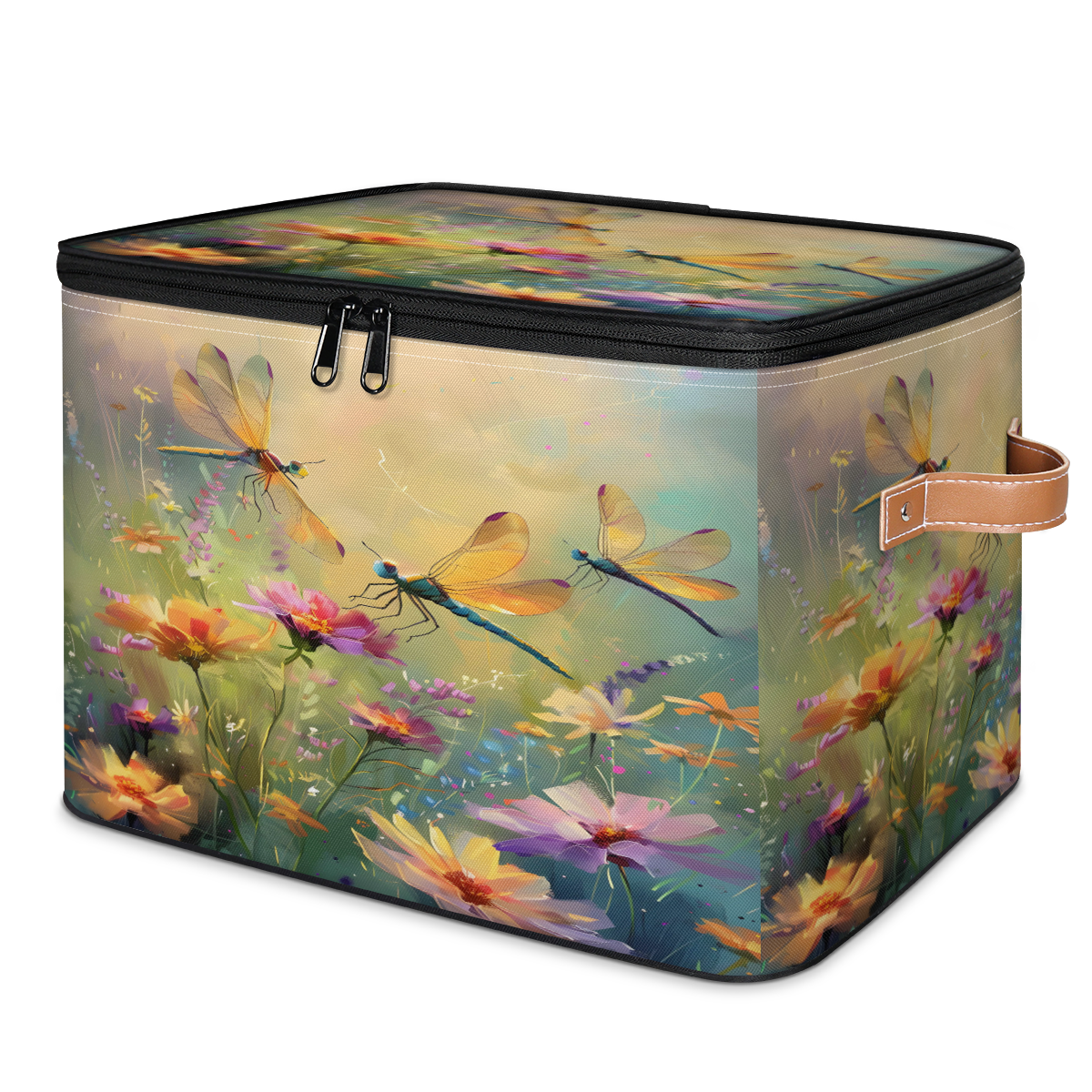 Spring Storage Containers Plastic CURLYOOT Spring Dragonfly Wtaercolor Storage Bins with Lid, Decorative ...