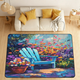 thumbnail image 1 of CURLYOOT Spring Rustic Watercolor Courtyard Area Rugs 5'x7' Washable Rug Large Living Room Rug Non Slip Indoor Floor Carpet for Dining Room Bedroom Home, 1 of 7